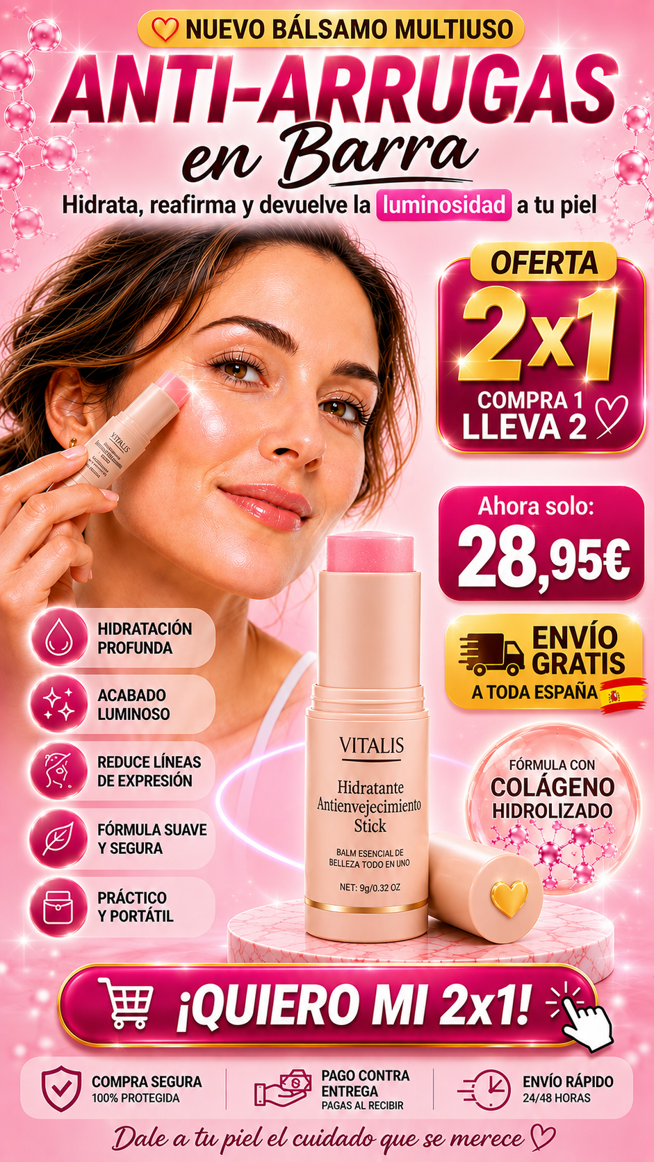 Bálsamo hidratante de colágeno para arrugas VITALIS